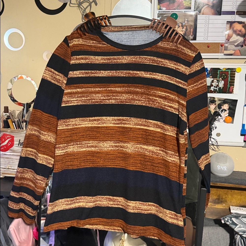 Striped Brown and Black Top